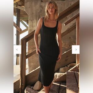 Free People Black Midi Dress